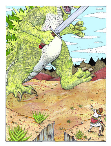 Drawing Bible Verses- 1 Samuel 17- The story of David and Godzilla – The  Art of Ben Riddlebarger